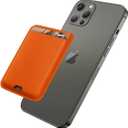Magnetic Wallet Compatible with MagSafe for iPhone 17 16 15 14 13 12 Pro Max Air Plus Model, Mag 3 Safe Card Holder Stick on Accessories for Apple Cell Phone & Case, Orange