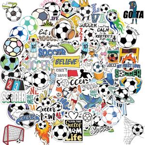 100 PCS Soccer Stickers, Vinyl Waterproof Sticker for Water Bottles Laptop Scrapbook, Soccer Gifts for Girls Boys, Soccer Party Favor and Christmas Stocking Stuffers for Kids (Multi)