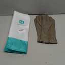 Genuine Sheepskin Leather Gloves for Women, Winter Warm Touchscreen Texting Cashmere Lined Driving Dress Gloves (Medium, Beige)