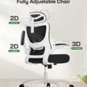 Marsail Ergonomic Office Chair: Office Desk Chair with High Back Mesh and Adjustable Lumbar Support Rolling Work Swivel Task Chairs with Wheel 3D Armrests and Headrest, 46.06 Inches X 23.62 Inches X 22.83 Inches