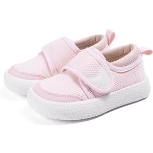 Newsonet Baby Shoes Boy Girl First Walker Shoes Barefoot Mesh Walking Shoes Lightweight Non-Slip Sneakers Toddler Infant for 6 9 12 18 24 Months (Pink)