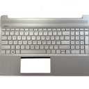 Replacement for HP 15-DY 15-EF 15s-eq 15s-fq 15T-DY100 15Z-EF100 17-CA1022CY 14-dh1000 15 inch Laptop Upper Top Cover Case Palmrest Not-Backlit Keyboard Assembly Part L63578-001 Sliver