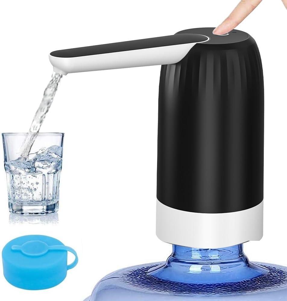 Myvision 5 Gallon Jug Drinking Water Dispenser, Portable Water Dispenser fro 3 Gallon Bottle, USB Electric Water Bottle Pump, 2-5 Gallon Water Jug Switch (Black)