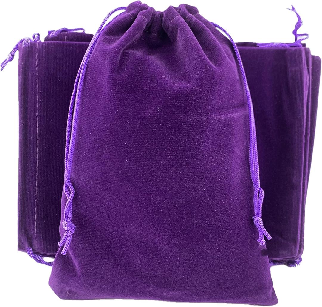 Palmhomee Pack of 24 6x8 Inch Velvet Drawstring Bags Gift Bag Velvet Pouch For Jewelry Wedding and Party Favor (Purple)