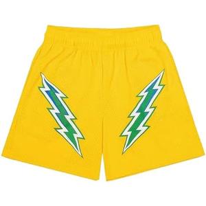 DIOTSR Mens Retro Lightning Graphic Shorts Casual Streetwear Basketball Shorts Athletic Running Shorts with Pockets,XS