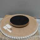 HPC Decor 12Inch Beaded Lazy Susan- Wooden Lazy Susan Organizer for Farmhouse Table Decor, Round Turntable for Table Cabinet,Countertop- Kitchen Turntable 360 Degrees Rotating Table Spinning Tray.