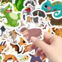 3 x Stickers for Kids - 50 PCS Cute Animal Stickers | Water Bottle Scrapbook Stickers Toys Games Crafts for Boy Girl Toddlers - Activities Party Supplies Favors Teacher Prizes Rewards Gifts for Classroom