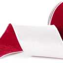 MAYREEL 4 Inch Two-Tone Red and White Reversible French Velvet Wired Edge Ribbon for Christmas Tree Gift Wrapping Double Faced Design 10 Yards