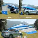 JOYTUTUS Versatile Vehicle Awning with 3 Removable Sides, Large Car Awning 11.5FT * 7.9FT, UV50+ and Waterproof PU2000mm Truck Canopy, SUV Camping Sunshade with 8 Storage Pockets, Gray Blue