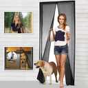 CHERAINTI Magnetic Screen Door, 38 x 82 Inches Door Screen Magnetic Closure Curtain for Front Patio Sliding Doors, Reinforced Fiberglass Mesh with Magnet Full Frame Hook Loop, Black, Modern Style