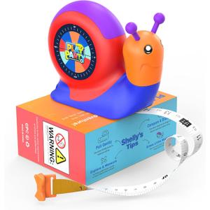 8ft Tape Measure for Kids, STEM Educational Tool with Level, Protractor and Eraser, Retractable Snail Shaped Measuring Tapes, Child-Safe Stocking Stuffers Gift for Boys & Girls 3+, Blue