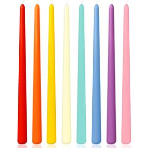 12 Inch Multi-Color Long Taper Candles for Home Decoration, 8 Pack Thin Dripless Candlesticks for Dinner Party Wedding Holiday