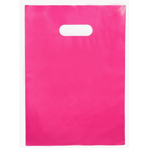 Merchandise Bags Pink Color 100 Count 9"x12" Size 1.5Mil Thick With Handles