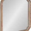 Kate and Laurel Marston Rustic Square Wall Mirror, 24" x 24", Natural Wood, Decorative Farmhouse-Inspired Wood Wall Decor