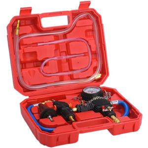 Vacuum Type Coolant Filling Tool Kit, Automotive Radiator Purge and Antifreeze Refill Tool Housing Hose with Adapter for Most Cars, Vans, SUVs and Trucks (Red-1)