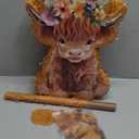 Shappy 4 Pcs Cow Piata Highland Cow Birthday Decorations Piata Themed Party Supplies with Blindfold Stick Confetti Farm Supplies for Theme Birthday Party Girls Boys Kids 15.75 x 11.22 Inch(Brown)