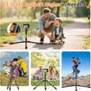 XXZU 71" Camera Tripod, Tripod for Camera Phone with 360Ball Head and Smartphone Holder, Aluminum DSLR Tripod Stand, Travel for Phone/DSLR/SLR/Projector/Video Recording, Max Load 8kg/17.64lb