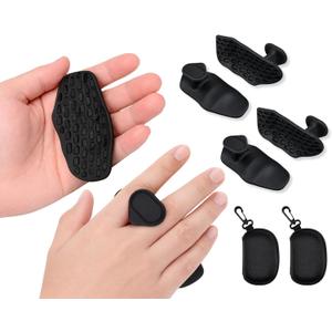 4 PCS Weight Lifting Grips for Deadlifts Powerlifting Strength Training with Storage Bag Ergonomic Rubber Hand Protector Gloves for Men and Women (Black)