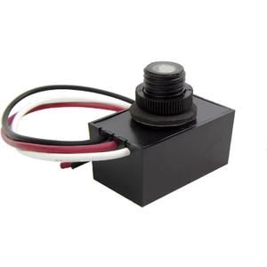 Solus Dusk-to-Dawn Button Sensor for Outdoor Fixtures and Lamp Posts Auto Photocell Control, 120V, UL Listed, Black (Pack of 1)