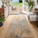 Beige Gold Rug Runners for Hallways Kitchen Non Slip Washable 2x6 Entryway Runner Rugs with Rubber Backing 6ft Long Carpet Runner for Laundry Room Bedroom, Low Pile Stain & Fade Resistant