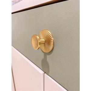 LBFEEL 4 Pack Brass Backplate with Gold Knob Cabinet Pulls Brushed Brass Drawer Dresser Knobs Kitchen Cabinet Handle Hardware (4, Gold)