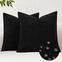 Kevin Textile Waterproof Decorative Pillow Covers Black 20x20 Inch Pack of 2 Soft Boucle Textured Throw Pillowcases Elegant Accent Pillows for Couch Sofa Chair Bed Home Decor Indoor Outdoor