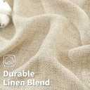 BGment 36 Inch Short Curtains for Small Window, Light Filtering Linen Burlap Textured Window Treatments Grommet Sheer Drapes for Kitchen Cafe, 2 Panels, Beige, 42 X 36 Inch