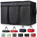Insulated Food Delivery Bag, XXXL Insulated Reusable Grocery Cooler/Hot Bags, Tote Bag for Shopping/Travel/Doordash, Catering Bag Doordash 22x14x13, Black, 1-Pack