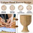 Faux Rattan Vase Wicker Vase Country Style, No Handle, 12.6" h | Wood Woven Basket Wicker Flower Pot for Dining Table Centerpieces Bedroom Corner Hallway Indoor Office Home Decor