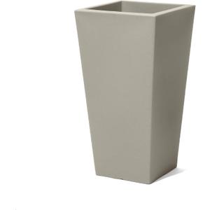 Step2 Tremont Tall Square Tapered Planter, 28", Indoor/Outdoor Plants, Efficient Drainage, Durable Resin, Concrete