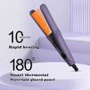 Long-Lasting Portable 2-in-1 Curling Wand and Straightener for Women and Girls, Dual Purpose Styling Tool for All Hair Types and Lengths - Short Hair Friendly (Dark Purple)