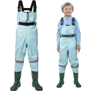 HISEA Kids Chest Waders Youth Fishing Waders for Toddler Children Waterproof Hunting Waders with Boots & Reflect Safety Band (6/7 Little Kid, Blue) HISEA Kids Chest Waders Youth Fishing Waders for Toddler Children Waterproof Hunting Waders with Boots & Reflect Safety Band (6/7 Little Kid, Blue)