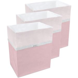 Clean Cubes 13 Gallon Disposable Pop-Up Trash Cans (3-Pack) with Fitted Bags Foldable Garbage & Recycling Bins for Parties, Events & Kitchen (Pink, 17" H x 13.5" W x 10" D)