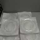 Elsjoy 6 Pack 10 Inch Large Glass Dinner Plate, Clear Round Serving Plate Vintage Embossed Dinnerware for Salad, Pasta, Fruits