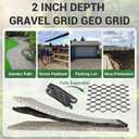 Gravel Grid 8.9x17.5 FT with 15Pcs Landscape Staples, 2'' Thick Geogrid Ground Grid 2200 lbs per Sq Ft Erosion Control Geo Grid for Driveway, Walkway, Horse Paddock, Patio, Parking Lot, Slope