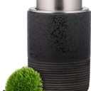 EMPO Ceramic Embossed Press Foam Hand Soap Dispenser - 300ml Large Capacity Facial Cleansing Bottle and Liquid Soap Dispenser for Kitchen Bathroom with Mousse Lotion Pump (Black)