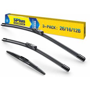 3 Wipers 26"/16"/12" Replacement For SUBARU CrossTrek 2020 2019 2018 Impreza 2020 2019 2018 2017 (Set of 3), 26 Inch+16 Inch Windshield Wiper Blades with 12 Inch Rear Wiper Blade