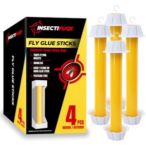 4Pcs Fly Stick Sticky Fly Traps for Indoor and Outdoor - Odorless Fruit Fly Catcher Trap for Home, Strips Indoor Sticky Hanging, Paper for Home Tape Outdoor