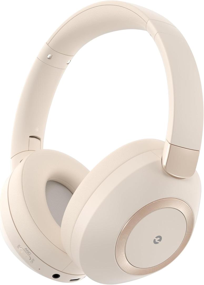 Active Noise Cancelling Headphones, 100H Playtime Headphones Wireless Bluetooth, Bluetooth Headphone with Microphone, Over- Ear Wireless Headphone with Deep Bass for Travel