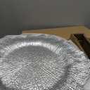 YJYQHYX 50 Pack Silver Charger Plates Bulk, 13" Reef Charger Plates