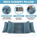 Neck Wedge Stabilizer Pillow for Sleeping to Keep Head Straight, Wedge Head Positioning Pillows for Elderly, Bedridden and Disabled, Face up Posture Sleep Upright Pillow (Blue)