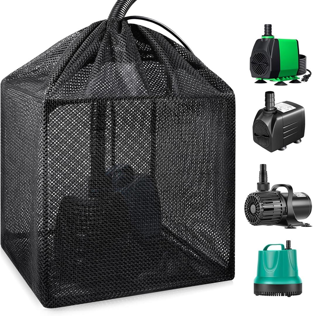 OUMEE Pump Filters Bag, Pond Barrier Bag Large Pump Mesh Bags for Outdoor Water Koi Fish Ponds (12.2 in)