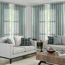 WEST LAKE 72 Inch Mineral Green Semi Sheer Window Curtain Panels,Bailey Pinch Pleated Light Filteirng Drapes with Backtabs,Farmhouse Linen Textured Window Treatment for Bedroom Living Room,40"Wx72"Lx2