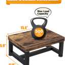 Wooden Step Stools for Adults Kids with Non-Slip Rubber Feet, Heavy Duty Stepping Stools with 500-LBS Capacity for Bedroom Kitchen Bathroom, Bed Steps for High Beds, Easy to Assemble, Rustic Brown