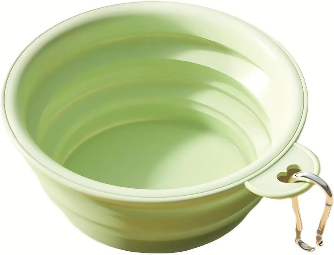 Dog Bowls for Travel,Portable Collapsible Silicone Pet Food Water Bowl,BPA Free Dishwasher Safe Foldable with 1 Carabiner Camping, Hiking Backpacking, Beach