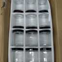 24 Pack 8 oz Glass Jars with lids, Clear Cosmetic Jars with Inner Liners and Black Lids, Lotion Jars, Candle Making Jars for Lotions, Scrubs and Cosmetic, Lables and Spatulas Include