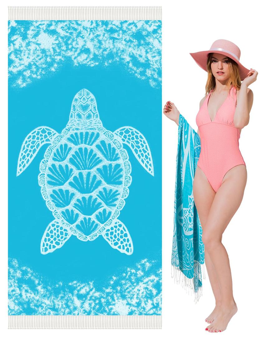 Oversized Turkish Beach Towel Blanket XXL Cotton Sandproof Towels Boho Woven Extra Large Big Sand Free Giant Throw Blankets Huge Quilt XL Picnic Camping Necessities Cloud for Adult Gifts