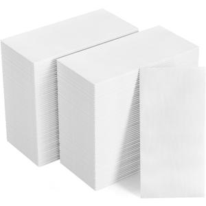 FOCUSLINE 480 Disposable Bathroom Napkins, Linen-Feel Paper Guest Towels, Soft and Absorbent Paper Hand Towels Party Napkins for Bathroom, Kitchen, Dinner, or Event, White, 12" x 17"