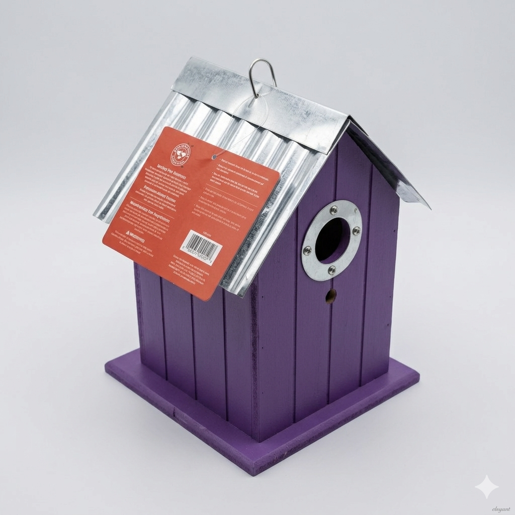 Corrugated Metal Colorful Wren/Chickadee Bird House