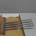 NearMoon Swivel Towel Rack, 13.8" Thicken 304 Stainless Steel 4-Arm Towel Bar, Space Saving Wall Mounted Towel Holder with Hook, Rustproof Swing Out Towel Hanger for Bathroom, Kitchen (Brushed Nickel)